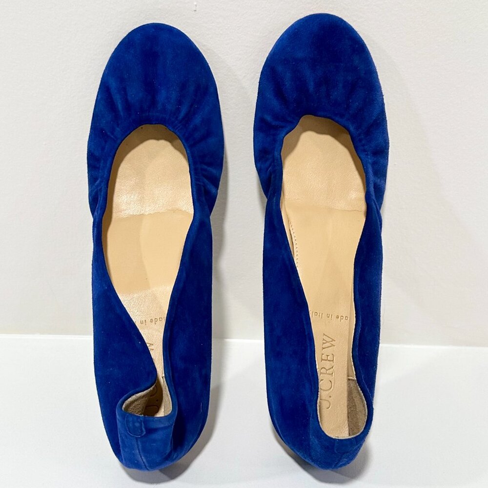 Jcrew Cece Suede Ballet Flats Cobalt Blue Size 8